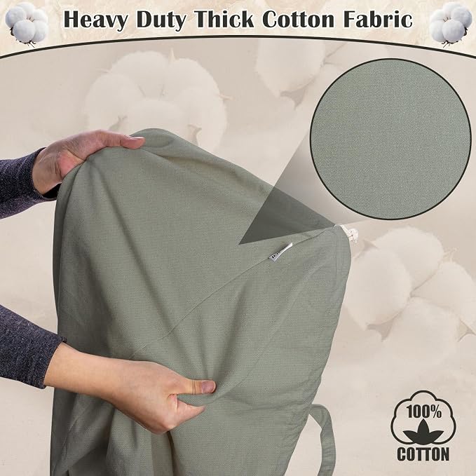 Cotton Canvas Laundry Bag 33"Wx 35"H, Extra Large Heavy Duty, XL cottonGrey | Thick Canvas Fabric, with Handles & Drawstring Closure, Washable Basket Liner Replacement, Home Storage Sack, 1Pack