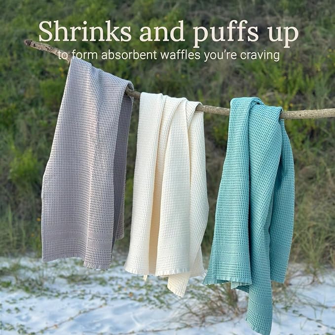 GILDEN TREE Waffle Bath Sheet Large Bath Towels Quick Dry Thin Body Towels, 40x80 Oversized Bath Towels for Adults, Classic Style (Seafoam)