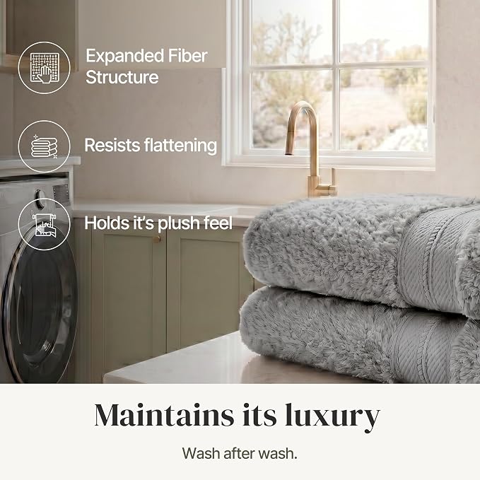 Modern Threads 4-Pack SpunLoft Bath Sheet, 35x66, Charcoal