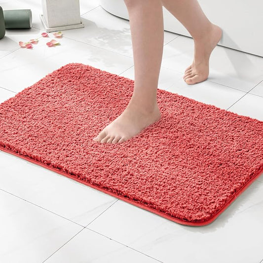 MIULEE Coral Large Bathroom Rugs Soft Microfiber Bath Mat 24x36 Inch | Absorbent, Non Slip, Quick Dry, Fluffy Bath Rugs for Bathroom Floor Tub Showers, Machine Washable