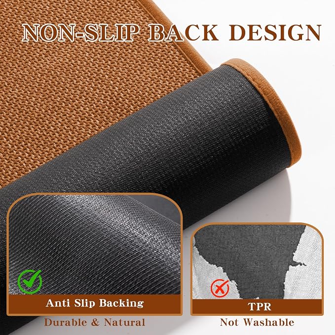 Bathroom Rugs Mat 59x24, Ultra Thin Non Slip Bath Mat Large Quick Dry Absorbent Bath Mat for Bathroom Floor, (Orange, 59"x24")