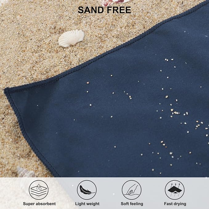 Rainleaf Microfiber Towel Quick Dry Camping & Travel & Gym Towel. Compact | Super Absorbent, Lightweight, Fast Drying. Suitable for Beach, Bath, Backpacking, Hiking, Swim.