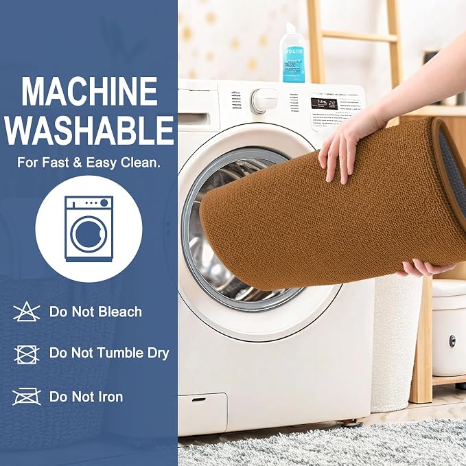 OLANLY Memory Foam Small Bathroom Rugs 24x16, Absorbent Bath Mat, Ochre | Soft Quick Dry Bath Rugs, Non-Slip Carpet, Machine Washable Mat for Bathroom Floor, Tub and Shower, Home Decor Accessories