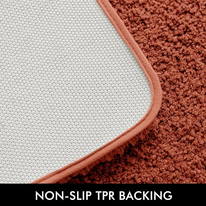 MIULEE Fall Rust Bathroom Runner Rugs Soft Microfiber Bath Mat 24x70 Inch | Absorbent, Non Slip, Quick Dry, Fluffy Bath Rugs for Bathroom Floor Tub Showers, Machine Washable