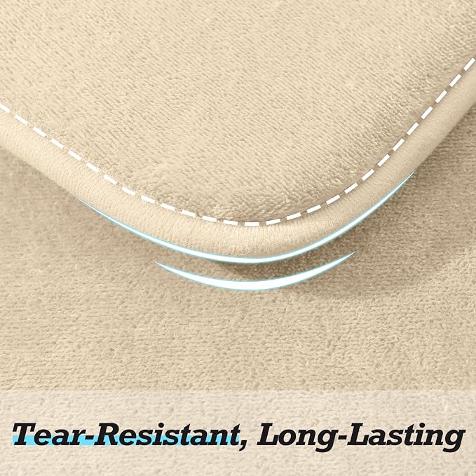 Bathroom Rugs Sets 3 Piece, Non-Slip & Quick Dry Bath Mat Set, Ultra Soft Velvet Bath Rugs for Bathroom, Toilet and Shower Floor, Light Coffee