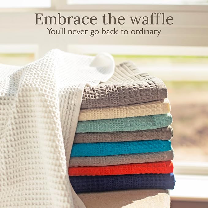 GILDEN TREE Waffle Bath Sheet Large Bath Towels Quick Dry Thin Body Towels, 40x80 Oversized Bath Towels for Adults, Classic Style (Seafoam)