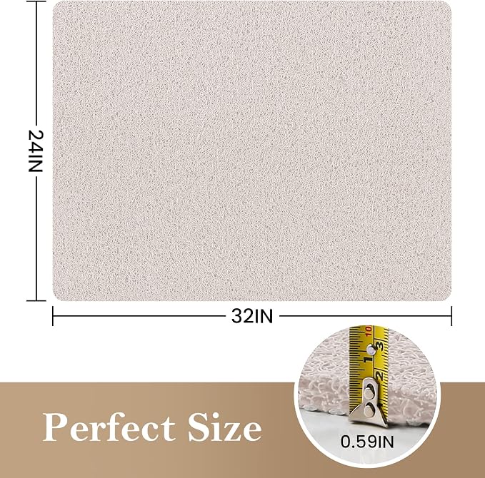 Shower Mat Bathtub Mat Non-Slip,32x24 inch, Soft Tub Mat with Drain,PVC Loofah Bath Mat (Phthalate Free) for Tub and Bathroom,Quick Drying,White | 32x24 inch,PVC Loofah Bath Mat with Drain for Tub and Bathroom,Quick Drying,White