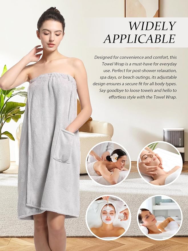 Women'S Soft Wrap Towel Full Length，Bath Robe After Shower Female Plush Long，Spa Bathrobes Lightweight With Pockets