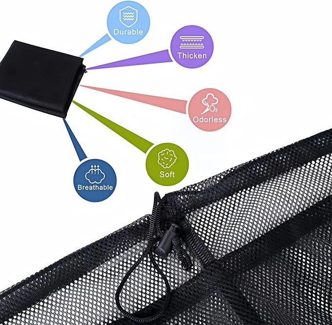 2-Pack Large Mesh Laundry Bag, 24x36 Inch Black | Heavy-duty mesh, lockable drawstring, Laundry Hamper Liner. Machine washable. For balls, toys, travel, sports, dorms.