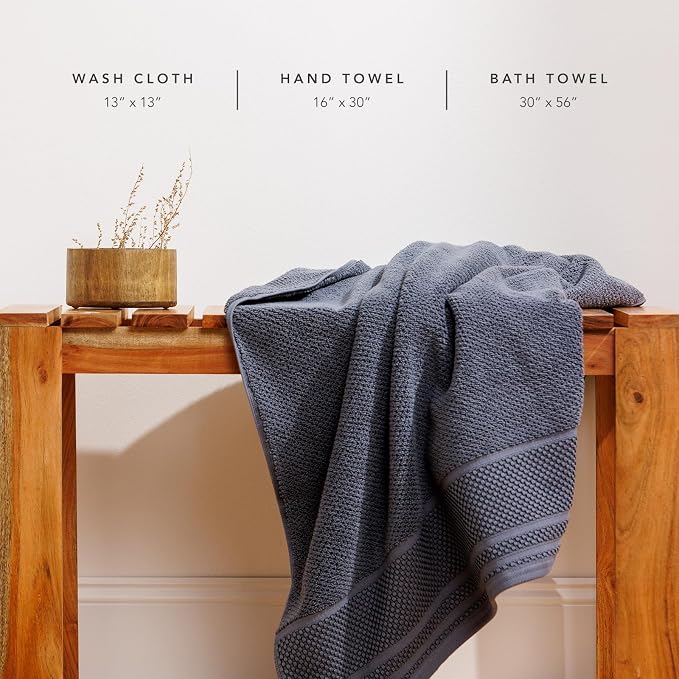 Texere 100% Organic Cotton Rice Weave Jacquard 700 GSM Luxury Bath Towel Sets - Ultra Soft and Absorbent Hotel and Spa Quality (Rice Weave, Oxford Tan, 2 Hand & 2 Face Towels)
