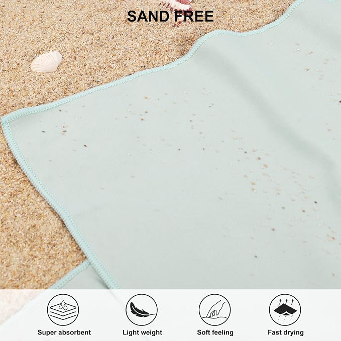 Rainleaf Microfiber Towel Quick Dry Camping & Travel & Gym Towel. Compact | Super Absorbent, Lightweight, Fast Drying. Suitable for Beach, Bath, Backpacking, Hiking, Swim.