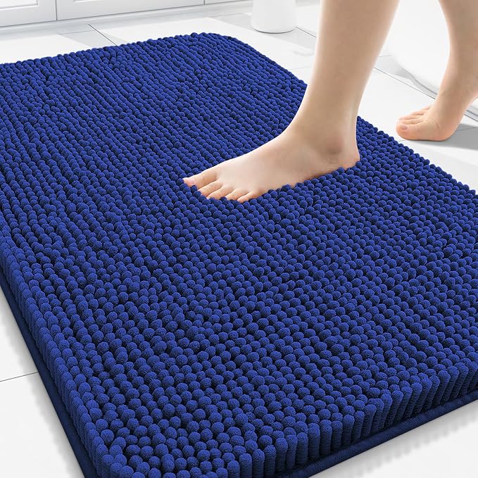 Arotive Bathroom Rugs 30x20, Soft Absorbent Shaggy Chenille Bath Rugs | Royal Blue, Machine Washable Rubber Backing Bath Mats for Bathroom Floor Tub and Shower Home Decor Accessories