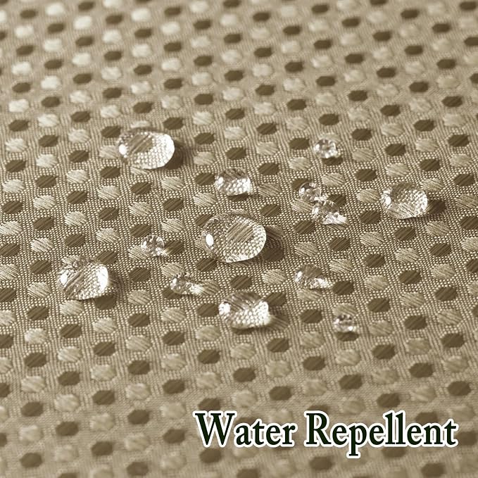 No Hook Cloth Beige Shower Curtain with Liner, 72x86 | Snap-in Fabric Liner, Hotel Style with Mesh Top Window, Waterproof Coating, Machine Washable, Rustproof Grommets