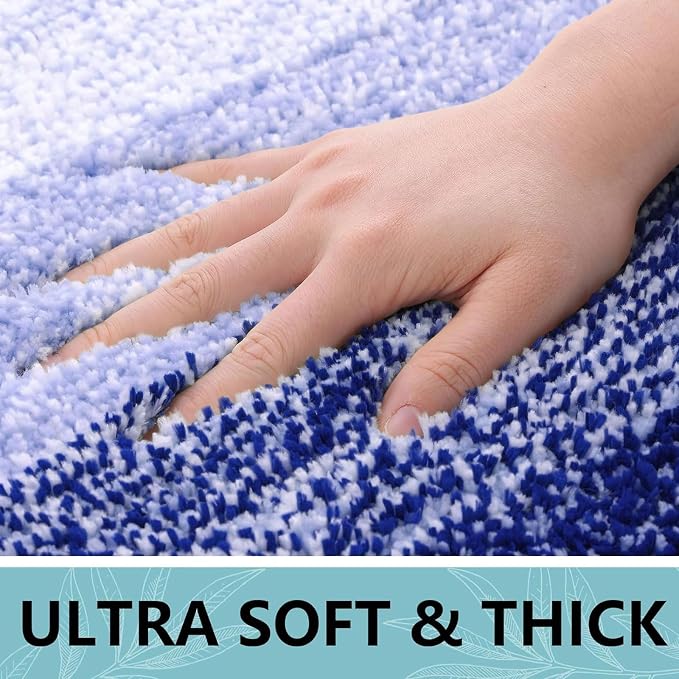 Arotive Microfiber Bathroom Rugs, Shaggy Soft Absorbent Bath Rug, 30x20 | Blue-Violet, Rubber Backing Thick Plush Machine Washable Dry Bath Mats for Bathroom, Tub and Shower, Rectangular