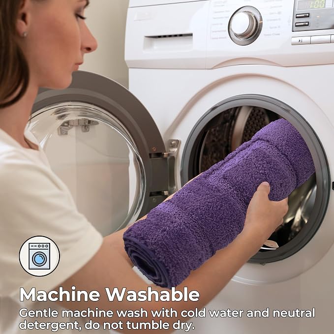 GRANNY SAYS Purple U Shaped Toilet Rug 20" x 24", Non-Slip Bath Mat | Soft microfiber, TPR backing, absorbs water quickly, machine washable, fits around most standard toilet bases