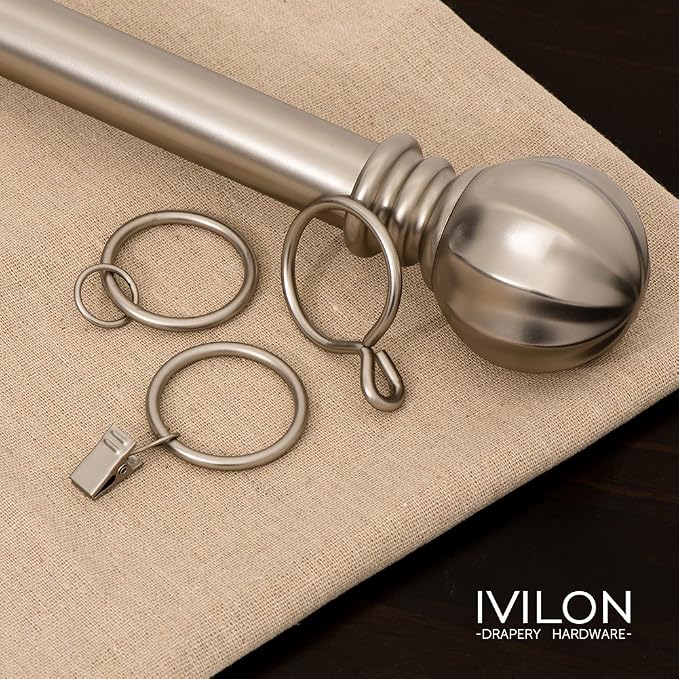 Ivilon Drapery Curtain Clip Rings - Clips Ring for Panels 1.7", Set of 14 Warm Gold
