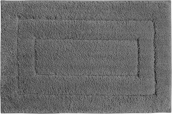 GRANNY SAYS Dark Grey Bathroom Rug 36" x 24", Non-Slip Microfiber Bath Mat | Ultra-soft, durable TPR backing for reliable grip, fast water absorption, machine washable for Vanity, Shower, Tub