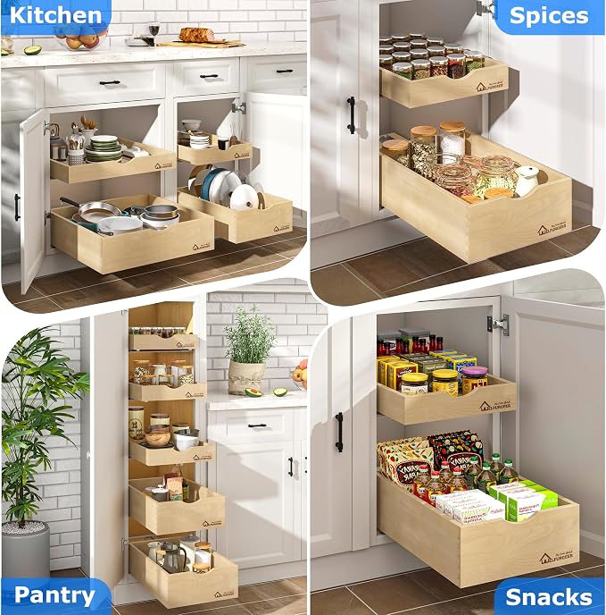 WelFurGeer Soft Close Pull Out Drawers for Cabinets, 20" W x 21" D Pull Out Cabinet Drawer with Heavy Duty Slides, Pull Out Cabinet Organizer, Cabinet Drawers Slide Out, Pull-Out Home Organizers