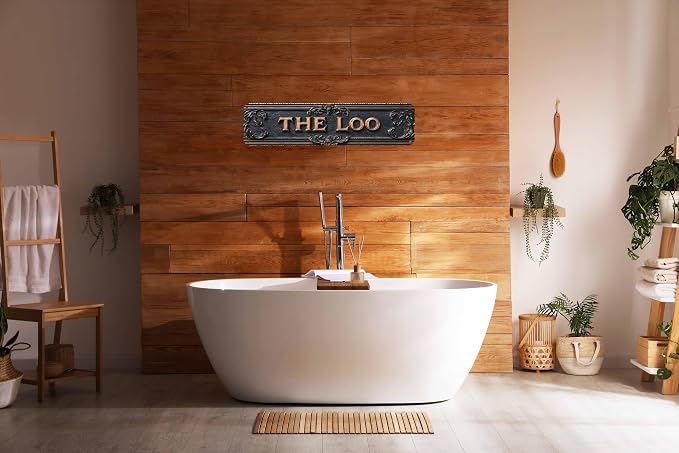 Vintage Tin The Loo Sign Retro Metal Sign for bathroom Decoration - bathroom Funny Wall Art Plaque 4x16 Inch