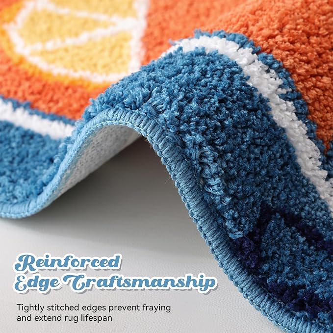 TRUEDAYS Sardine Bath Mat, Cute Bath Mat for Bathroom 20x30 Inch, Blue | Fun Bath Mat, Soft Absorbent, Quick Dry, Machine Washable, Non Slip Bath Rugs for Bathroom Decor Kitchen Bedroom