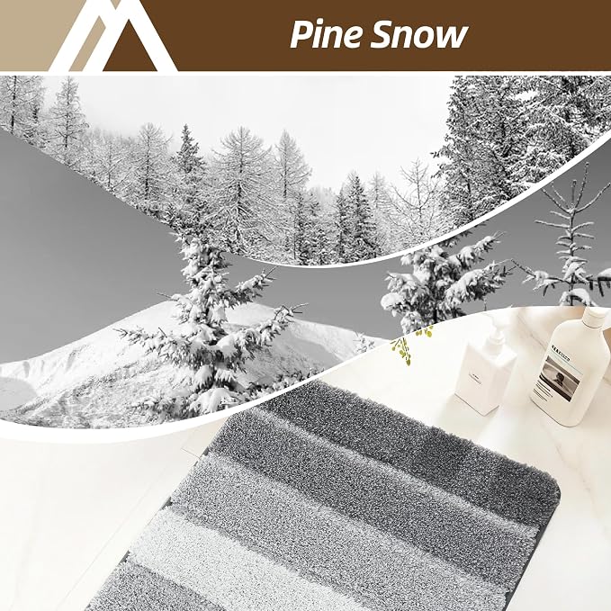 COSY HOMEER Bathroom Rugs 36x24,Ultra Soft Absorbent Bath Mat,Grey | Non-Slip TPR Backing Stays in Place, Machine Washable Bath Rugs Shaggy Rug for Bathroom Floor