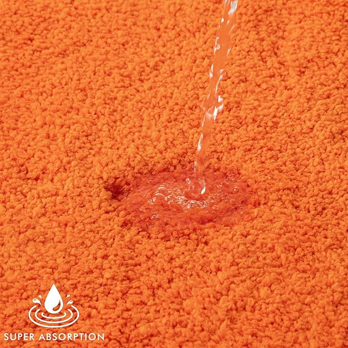 MIULEE Fall Orange Bathroom Runner Rugs Soft Microfiber Bath Mat 24x40 Inch | Absorbent, Non Slip, Quick Dry, Fluffy Bath Rugs for Bathroom Floor Tub Showers, Machine Washable