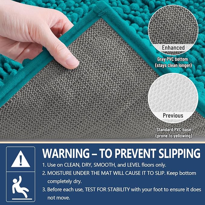 Arotive Bathroom Rugs Mat 36x24, Soft Absorbent Chenille Shaggy Bath Mat | Lake Blue, Machine Wash Dry, Bath Rugs for Bathroom Floor, Tub and Shower, Home Decor Accessories