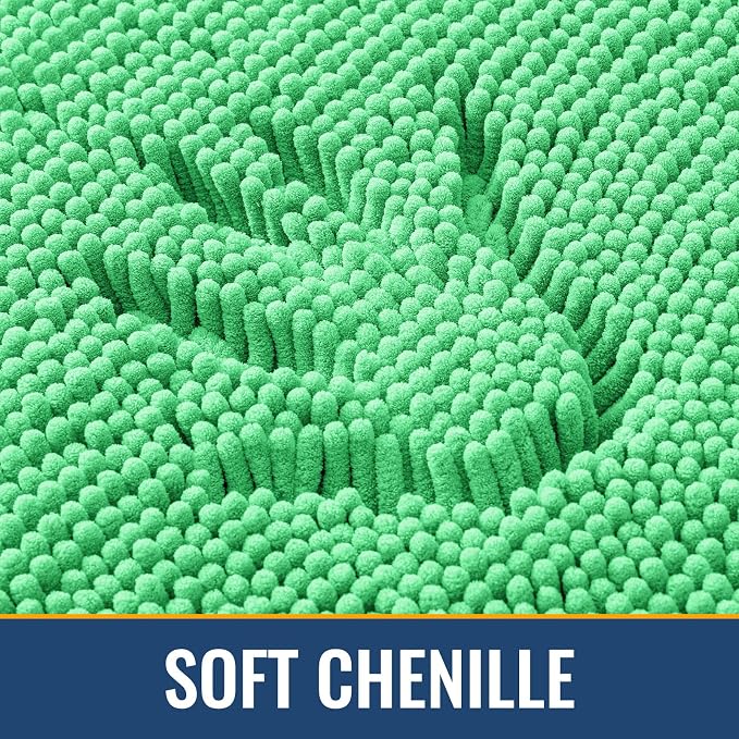Arotive Bathroom Rugs 30x20, Soft Absorbent Shaggy Chenille Bath Rugs | Mint Green, Machine Washable Rubber Backing Bath Mats for Bathroom Floor Tub and Shower Home Decor Accessories