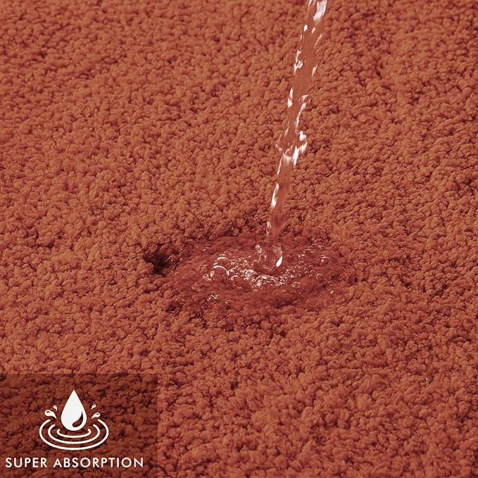 MIULEE Fall Rust Large Bathroom Rugs Soft Microfiber Bath Mat 24x36 Inch | Absorbent, Non Slip, Quick Dry, Fluffy Bath Rugs for Bathroom Floor Tub Showers, Machine Washable