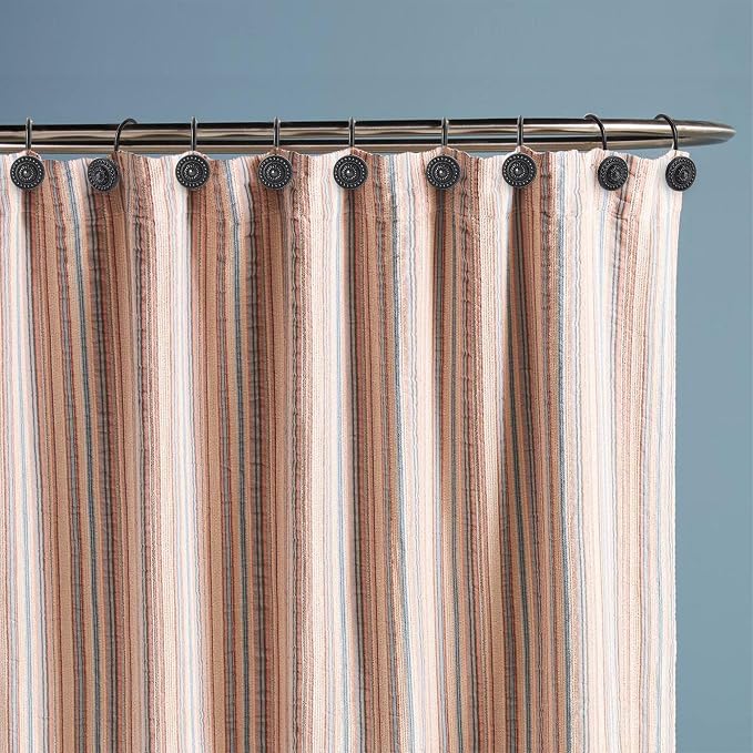 Black Shower Curtain Hooks, Rust Proof Decorative Shower Curtain Rings for Bathroom, Shower Curtain Hooks for Shower Liner, 12Pcs | Rustproof Zinc Alloy,4mm wire holds 50lb,5-layer anti-rust coating,Smooth Glide, Easy Install,For Bathroom,12Pcs