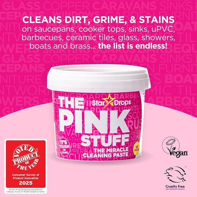 Stardrops The Pink Stuff Miracle Cleaning Paste & Sqeezy Scrubber Bundle