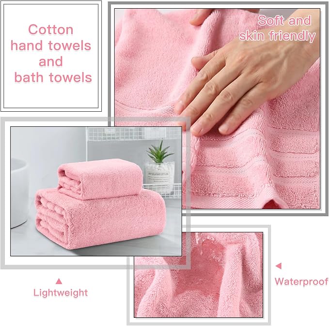 20PC Bathroom Accessory Set Pink Bathroom Accessories Bathroom Set, Shower Curtain Set, 2 Piece Bath Towel Set, 3PC Soap Dispenser, Toilet Brush & Trash Can