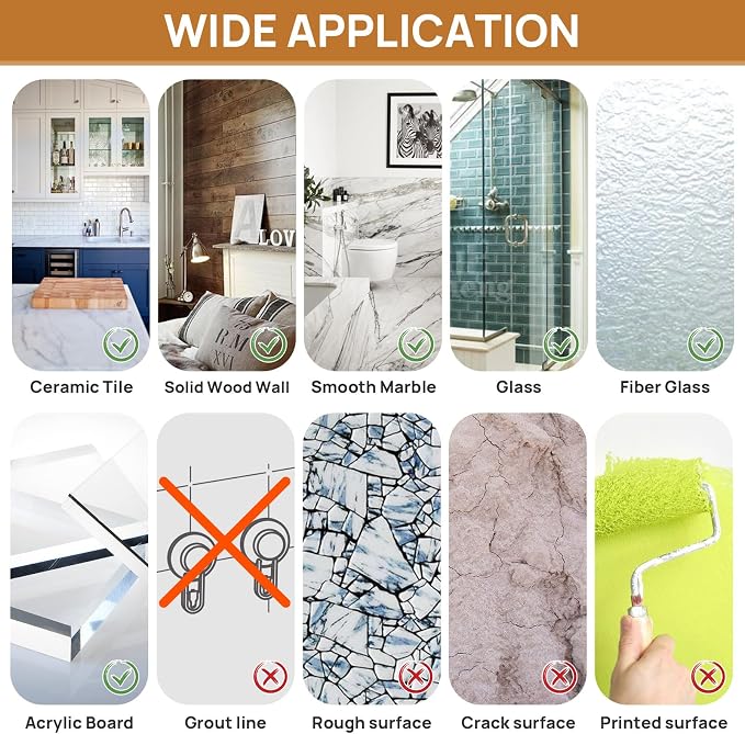Shower Caddy Suction Cup,Shower Organizer Bathroom Shelf,White M&L