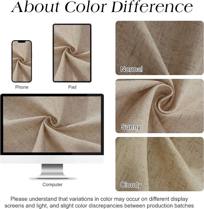 Extra Long Linen Shower Curtain 84 Inch Long for Bathroom Shower Curtains Set with Hooks Boho Farmhouse Fabric Neutral Cloth Modern Cottage Core Waterproof,Eggshell Beige