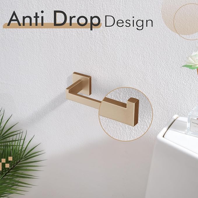 KOKOSIRI Toilet Paper Holders Wall Mounted Toilet Roll Holder for Bathrooms Hardware Washroom, Champagne Bronze Stainless Steel B2003CPG
