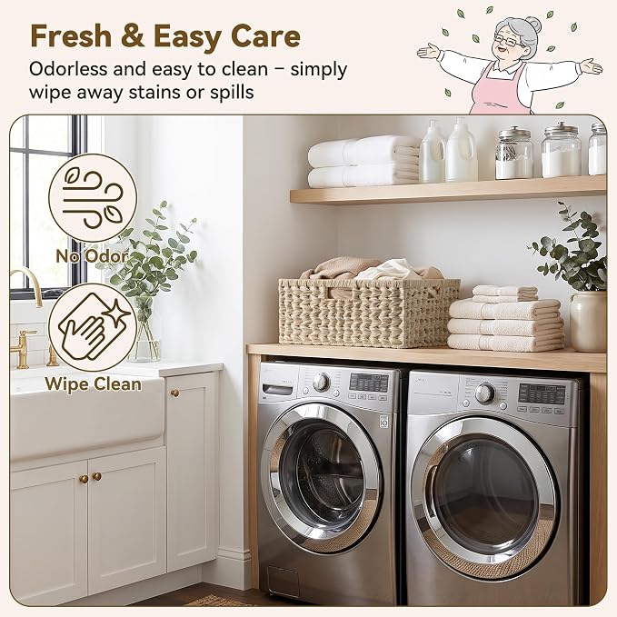 GRANNY SAYS Wicker Baskets for Organizing, Wicker Storage Baskets, 1-Pack | Plastic Waterproof Wicker Storage Baskets for Shelves, Woven Baskets for Storage, Shelf Baskets, Woven Baskets with Handles