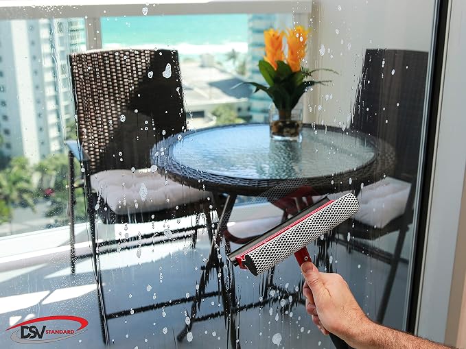 Window Squeegee for Window Cleaning, Window Cleaner Tool for Car Windshield, Shower Door, Boat | 2-in-1 Mini Squeegee for Home | Windshield Squeegee Kit for Car Windows