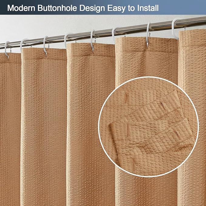 Coral Stall Shower Curtain for Bathroom, 3D Embossed Textured Fabric Small Shower Curtain for Narrow Stall Size, Machine Washable Water Resistance, Hotel Style, 36" W x 72" L, Coral