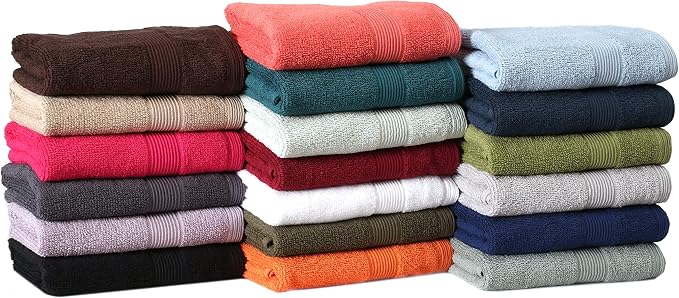 Ultra Soft 6-Piece Hand Towel Set 16x28-100% Ringspun Cotton - Durable & Highly Absorbent Hand Towels - Ideal for use in Bathroom, Kitchen, Gym, Spa & General Cleaning - Hot Pink