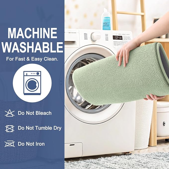 OLANLY Memory Foam Large Bathroom Rug 47x32, Absorbent Bath Mat, Sage Green | Soft Quick Dry Bath Rugs, Non-Slip Carpet, Machine Washable Mat for Bathroom Floor, Tub and Shower, Home Decor Accessories