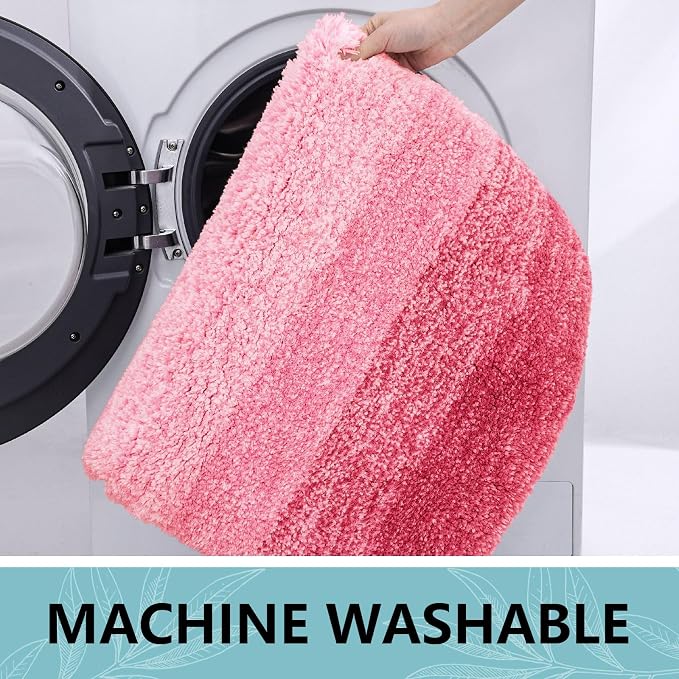 Arotive Microfiber Bathroom Rugs, Shaggy Soft Absorbent Bath Rug, 30x20 | Pink, Rubber Backing Thick Plush Machine Washable Dry Bath Mats for Bathroom, Tub and Shower, Rectangular