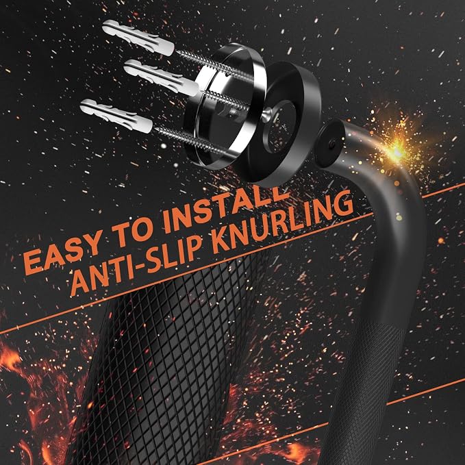 Black Safety Bar 24 Inch, Shower Grab Bar for Senior | Anti-Slip Knurled Grip, 1.25" Diameter, Stainless Steel Bathroom Handrail for Elderly, Handicap Support Bars, Wall Mounted