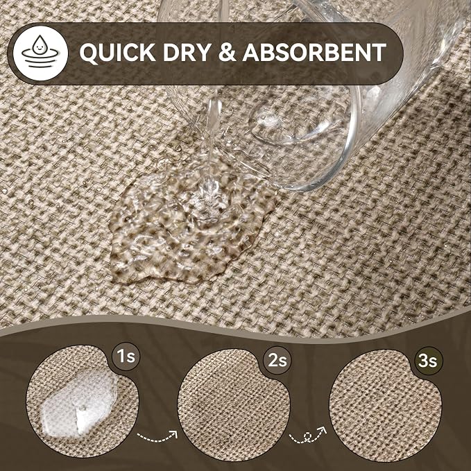 Non Slip Bath Mat, Thin Bathroom Rugs Fit Under Door, Brown 16x24 | Quick Dry Absorbent, Rubber Backing Washable Bathmat, Shower Mat for Bathroom Floor, Tub and Outside Shower, Home Decor