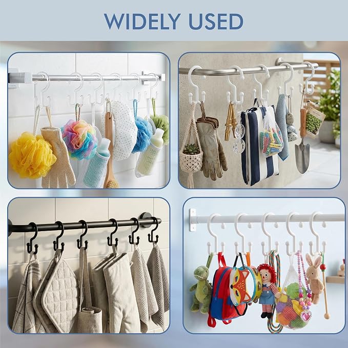 Bathway Clear Plastic Shower Curtain Hooks, 24 Double Shower Curtain Rings | Hang Both Shower Curtain & Liner, Waterproof, Rust-proof, Sturdy, Durable, Flexible, Multifunctional, Universal, Easy to Use