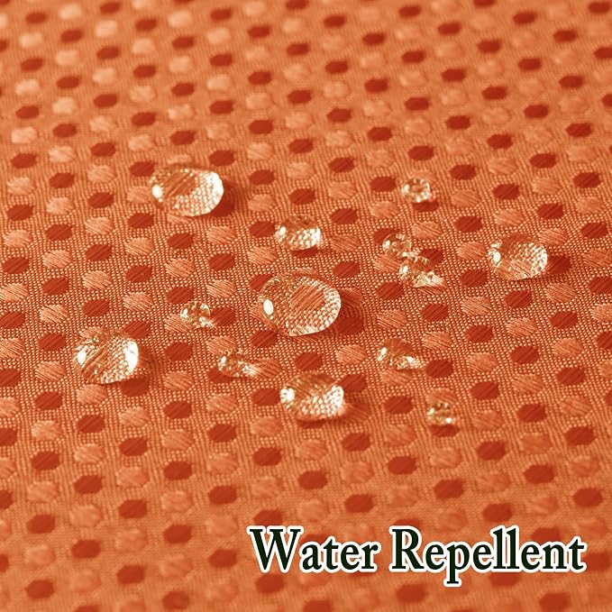 No Hook Cloth Burnt Orange Shower Curtain with Liner, 36x74 | Snap-in Fabric Liner, Hotel Style with Mesh Top Window, Waterproof Coating, Machine Washable, Rustproof Grommets