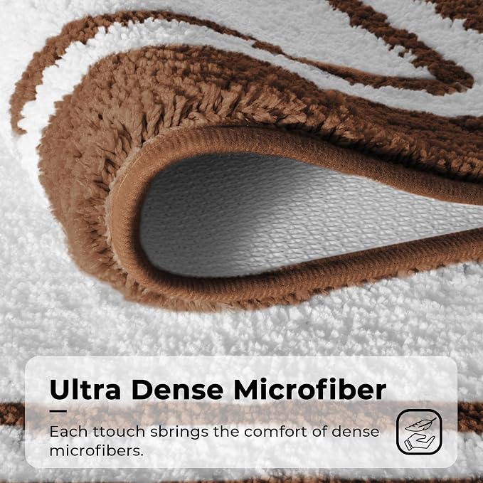 GRANNY SAYS Microfiber Bathroom Rugs Non Slip Washable, Water Absorbent Bathroom Mats for Tub, Soft Bath Mats for Bath Floor & Shower, Bath Rug, 24" x 48", Brown Bath Rugs