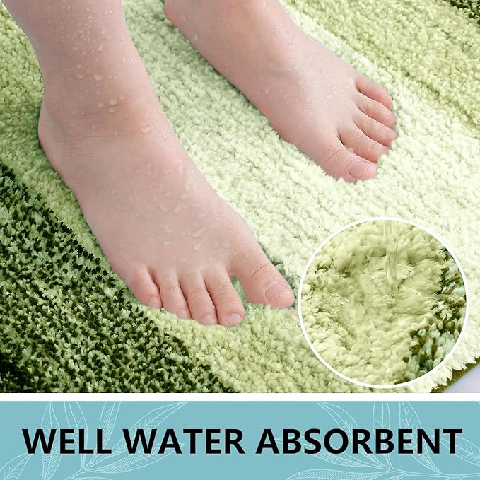 Arotive Microfiber Bathroom Rugs, Shaggy Soft Absorbent Bath Rug, 30x20 | BlackishGreen, Rubber Backing Thick Plush Machine Washable Dry Bath Mats for Bathroom, Tub and Shower, Rectangular