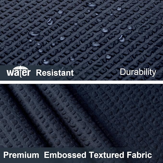 Navy Blue Stall Shower Curtain for Bathroom, 3D Embossed Textured Fabric Small Shower Curtain for Narrow Stall Size, Machine Washable Water Resistance, Hotel Style, 36" W x 72" L, Navy Blue