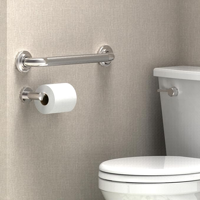 1-1/4" Knurled Grab Bar, ADA Compliant Bath Safety Shower Handrail, Bathroom Mobility Aid Handle for Seniors and Disabled, Heavy Duty 500lbs Support