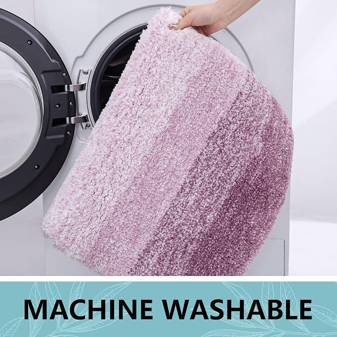 Arotive Microfiber Bathroom Rugs, Shaggy Soft Absorbent Bath Rug, 36x24 | Purple, Rubber Backing Thick Plush Machine Washable Dry Bath Mats for Bathroom, Tub and Shower, Rectangular